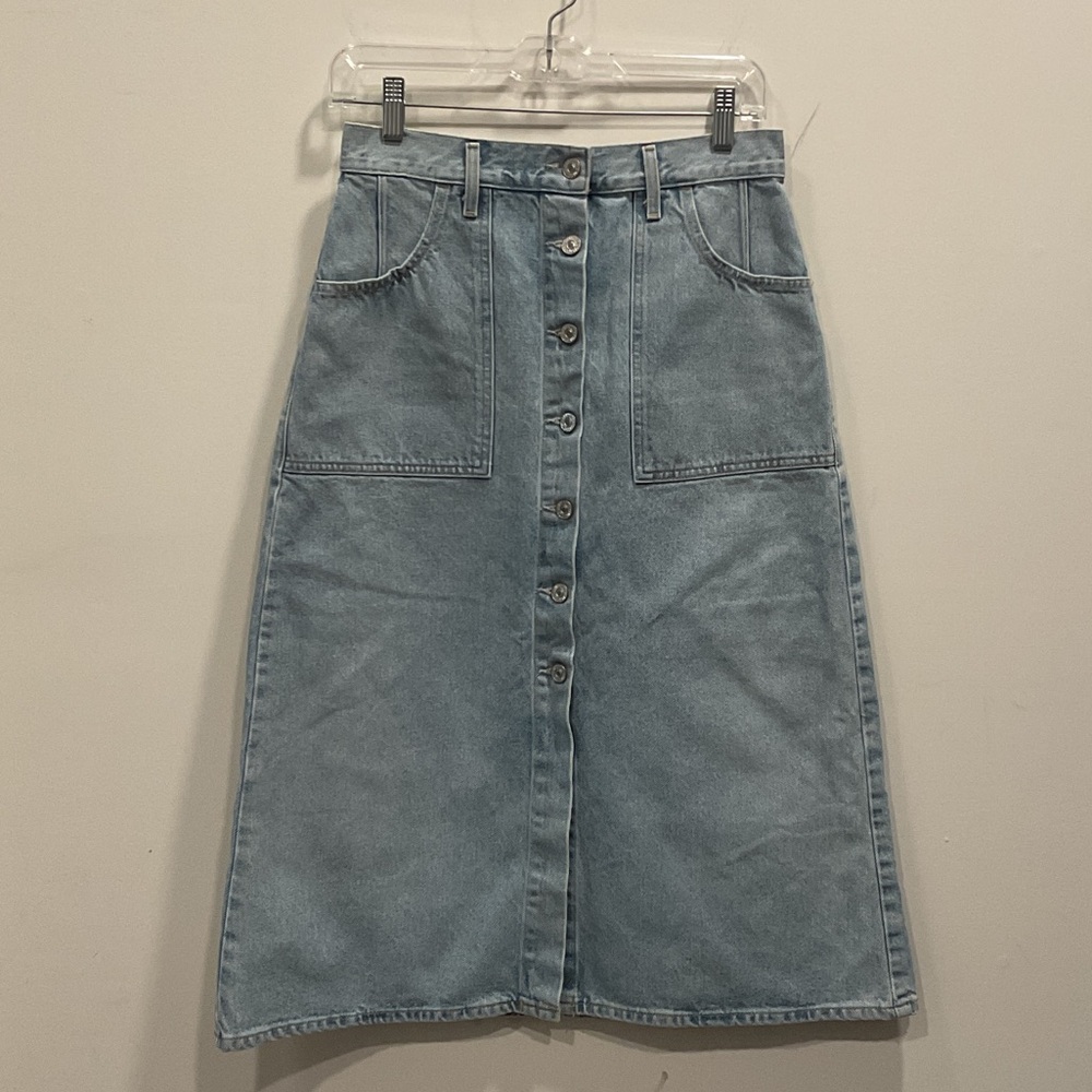 Citizens Of Humanity Anouk Blue Denim Midi Skirt
